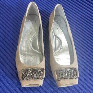 Jessica Simpson Square Peep Toe Flats 7.5